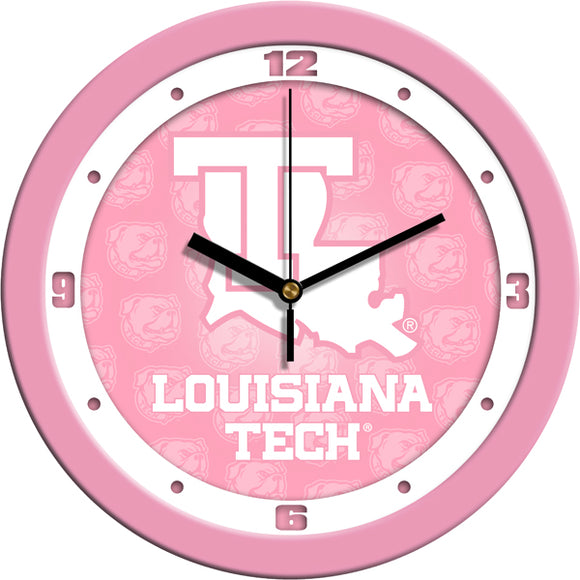 Louisiana Tech Wall Clock - Pink