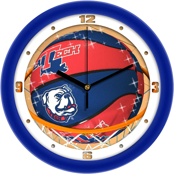Louisiana Tech Wall Clock - Basketball Slam Dunk