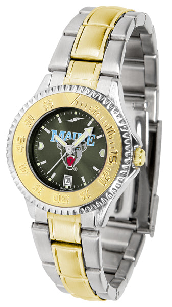 Maine Black Bears Competitor Two-Tone Ladies Watch - AnoChrome