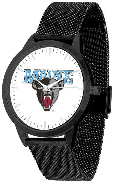 Maine Black Bears Statement Mesh Band Unisex Watch - Black
