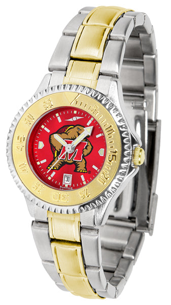 Maryland Terrapins Competitor Two-Tone Ladies Watch - AnoChrome
