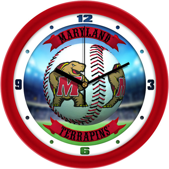 Maryland Terrapins Wall Clock - Baseball Home Run