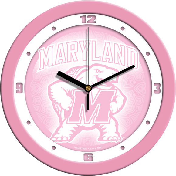 Maryland Terrapins Wall Clock - Pink