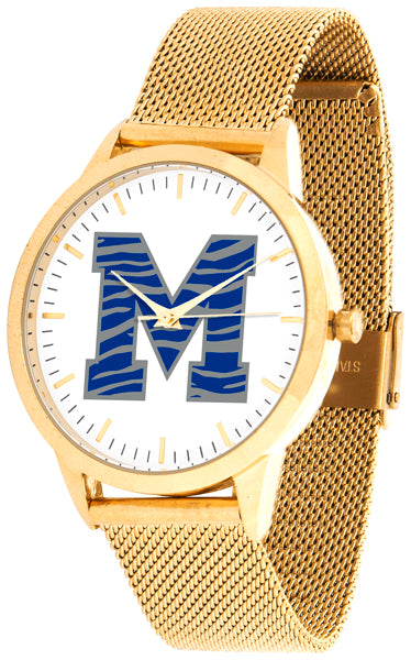 Memphis Tigers Statement Mesh Band Unisex Watch - Gold