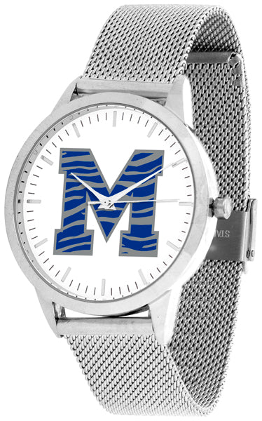 Memphis Tigers Statement Mesh Band Unisex Watch - Silver