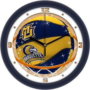 Marquette Wall Clock - Basketball Slam Dunk