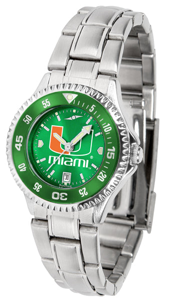 Miami Hurricanes Competitor Steel Ladies Watch - AnoChrome - Color Bezel