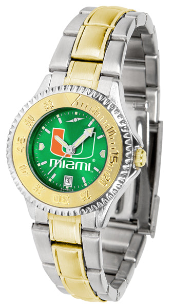 Miami Hurricanes Competitor Two-Tone Ladies Watch - AnoChrome