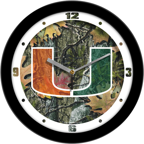 Miami Hurricanes Wall Clock - Camo
