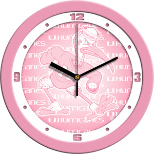 Miami Hurricanes Wall Clock - Pink