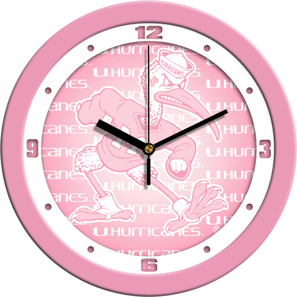 Miami Hurricanes Wall Clock - Pink