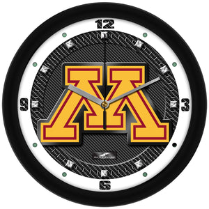 Minnesota Gophers Wall Clock - Carbon Fiber Textured