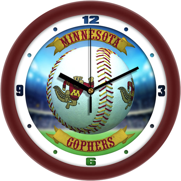 Minnesota Gophers Wall Clock - Baseball Home Run