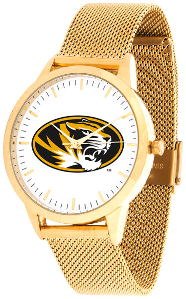 Missouri Tigers Statement Mesh Band Unisex Watch - Gold