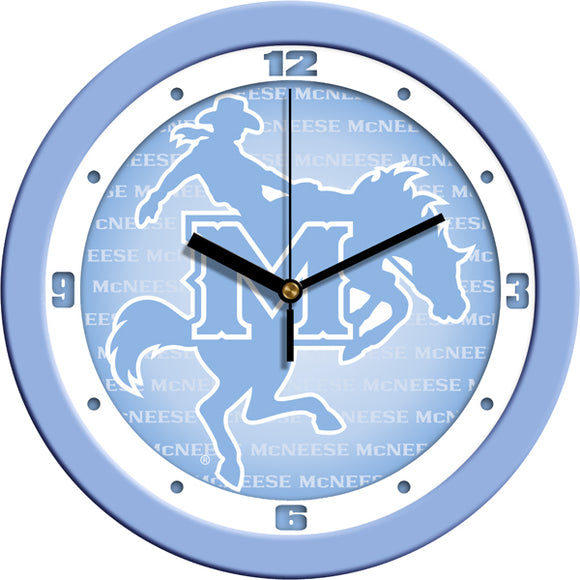 McNeese State Wall Clock - Baby Blue
