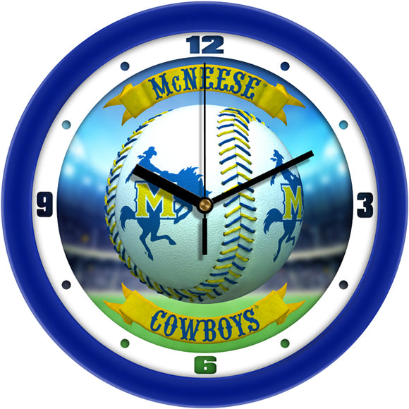 McNeese State Wall Clock - Baseball Home Run