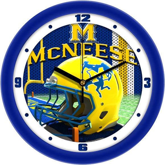 McNeese State Wall Clock - Football Helmet