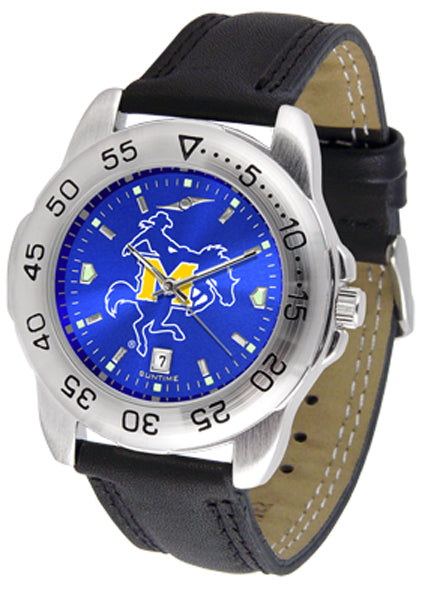 McNeese State Sport Leather Men’s Watch - AnoChrome
