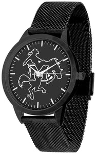 McNeese State Statement Mesh Band Unisex Watch - Black - Black Dial