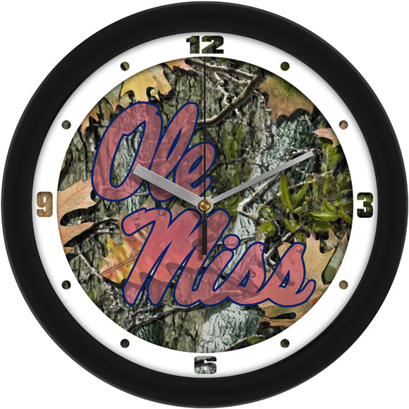Mississippi Rebels Wall Clock - Camo