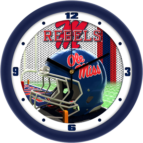 Mississippi Rebels Wall Clock - Football Helmet