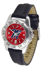 Mississippi Rebels Sport Leather Ladies Watch - AnoChrome