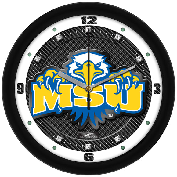 Morehead State Wall Clock - Carbon Fiber Textured