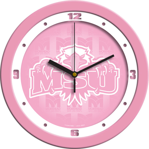 Morehead State Wall Clock - Pink