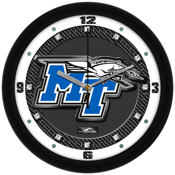 Middle Tennessee Wall Clock - Carbon Fiber Textured
