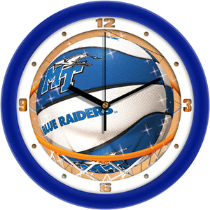 Middle Tennessee Wall Clock - Basketball Slam Dunk