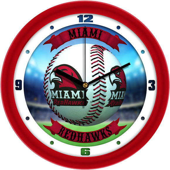 Miami Ohio Wall Clock - Baseball Home Run