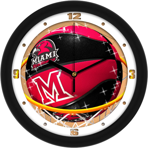 Miami Ohio Wall Clock - Basketball Slam Dunk