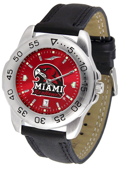 Miami Ohio Sport Leather Men’s Watch - AnoChrome