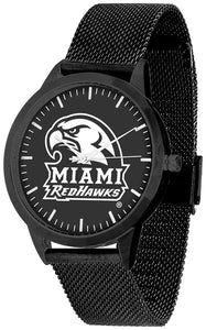 Miami Ohio Statement Mesh Band Unisex Watch - Black - Black Dial