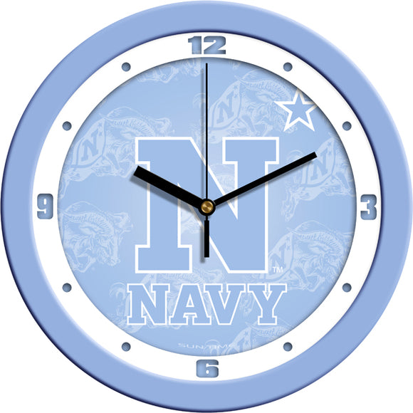 Navy Midshipmen Wall Clock - Baby Blue