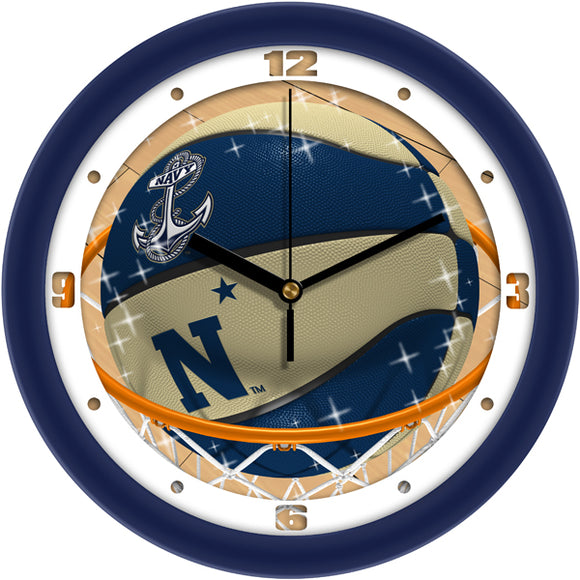 Navy Midshipmen Wall Clock - Basketball Slam Dunk