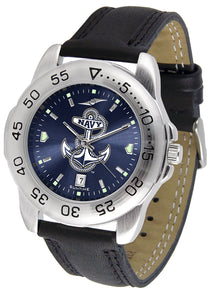 Navy Midshipmen Sport Leather Men’s Watch - AnoChrome