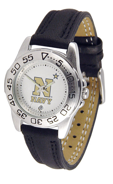 Navy Midshipmen Sport Leather Ladies Watch