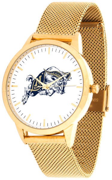 Navy Midshipmen Statement Mesh Band Unisex Watch - Gold