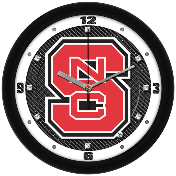 North Carolina State Wall Clock - Carbon Fiber Textured