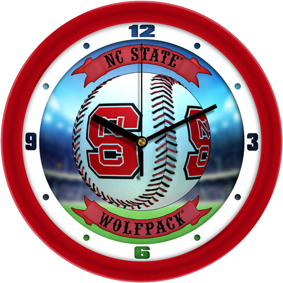 North Carolina State Wall Clock - Baseball Home Run