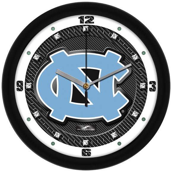 North Carolina Wall Clock - Carbon Fiber Textured