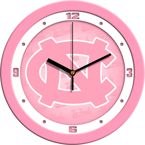North Carolina Wall Clock - Pink