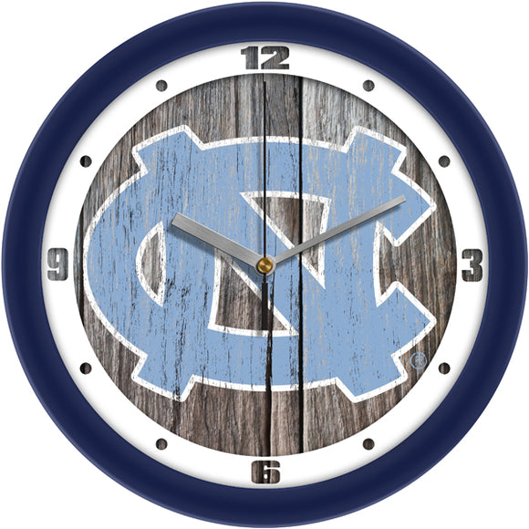 North Carolina Wall Clock - Weathered Wood
