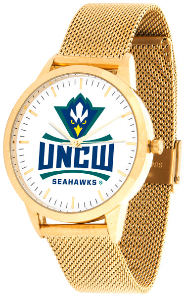 UNC Wilmington Statement Mesh Band Unisex Watch - Gold