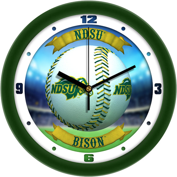 North Dakota State Wall Clock - Baseball Home Run