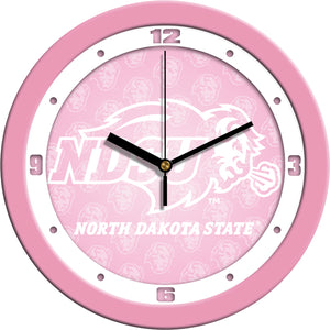 North Dakota State Wall Clock - Pink