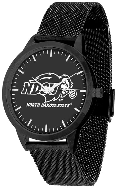 North Dakota State Statement Mesh Band Unisex Watch - Black - Black Dial