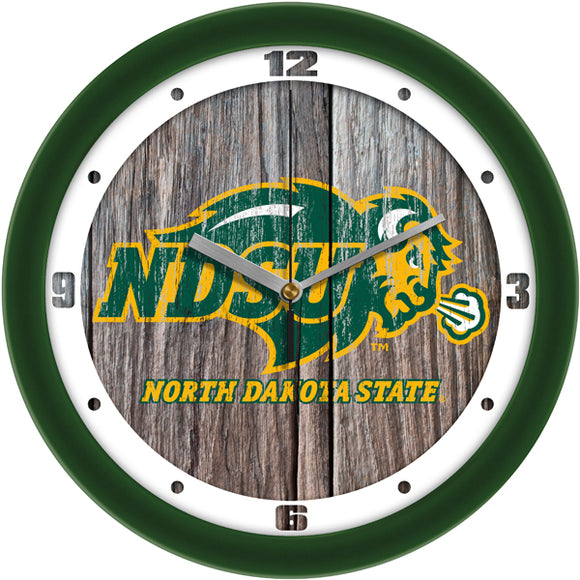 North Dakota State Wall Clock - Weathered Wood