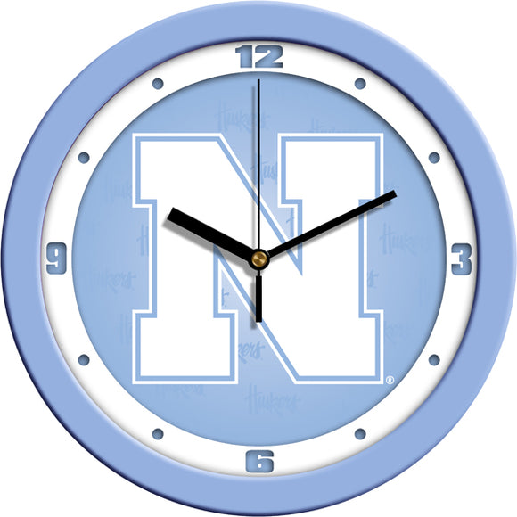 Nebraska Cornhuskers Wall Clock - Baby Blue